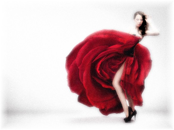 Red dancer - glowing